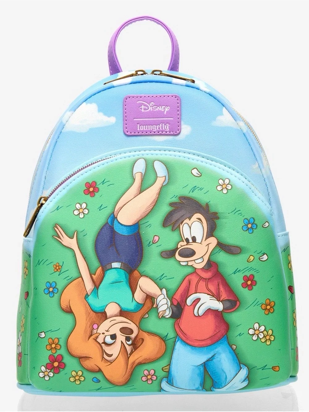 New Loungefly Disney A Goofy Movie Max & Roxanne Flower Field Mini Back